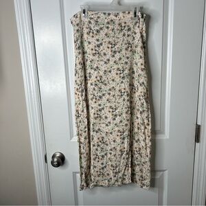 Floral Midi Skirt with Slit